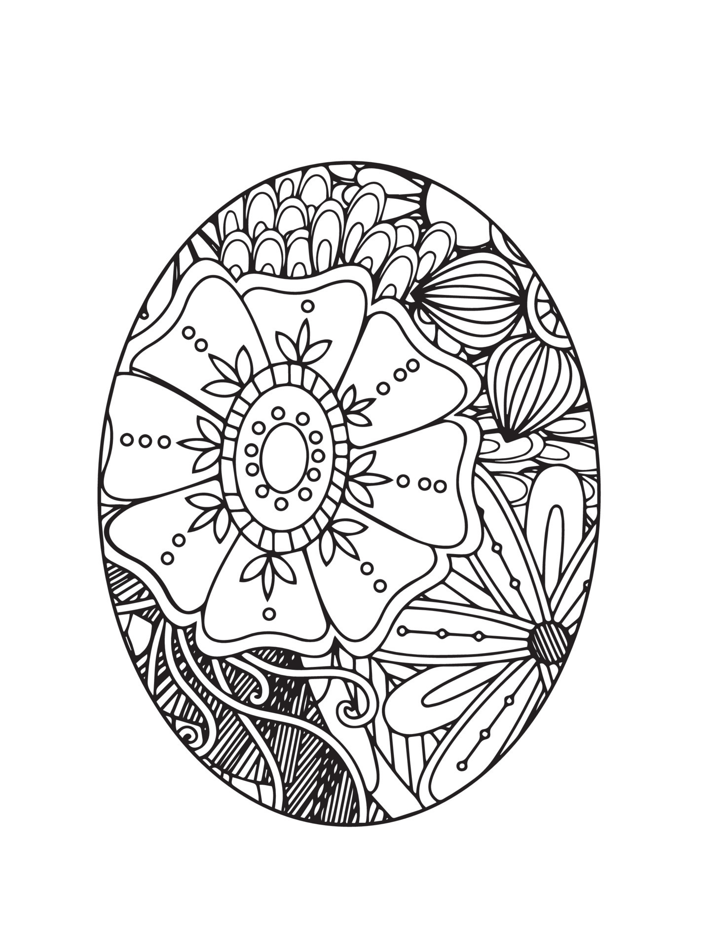 Easter Egg Coloring pages 19549201 Vector Art at Vecteezy
