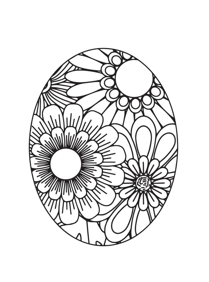 huevos de pascua para colorear vector