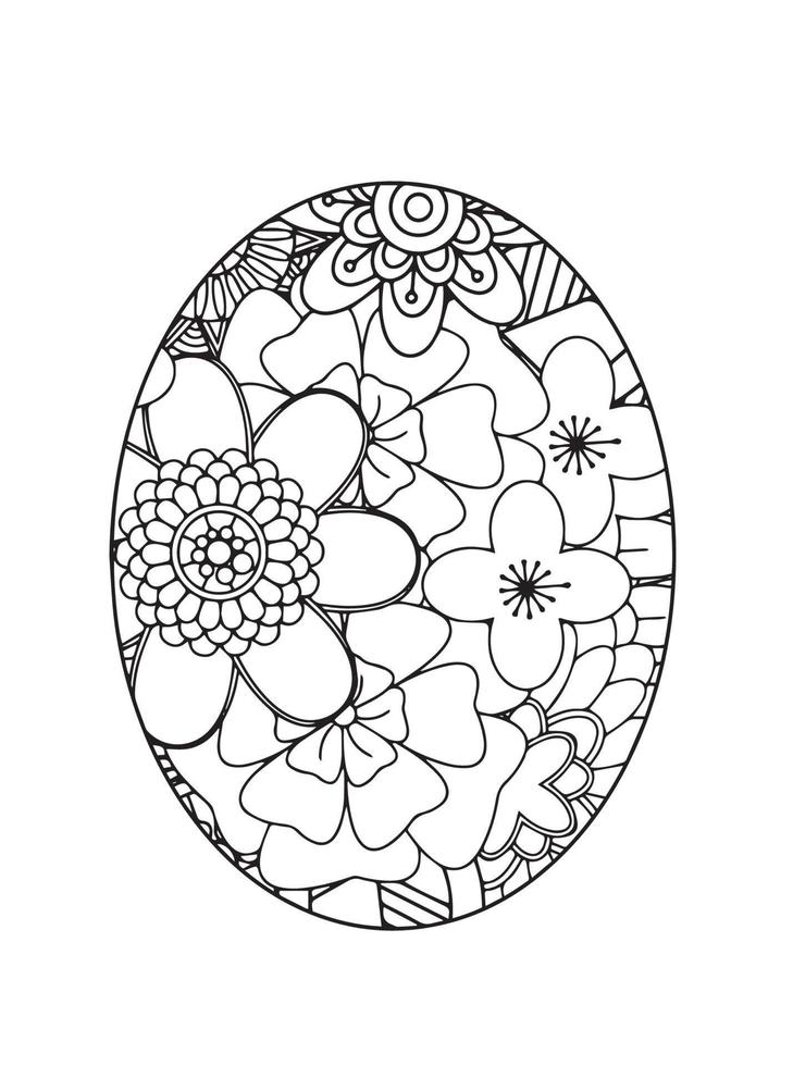 Easter Egg Coloring Pages Vector Art 19549206