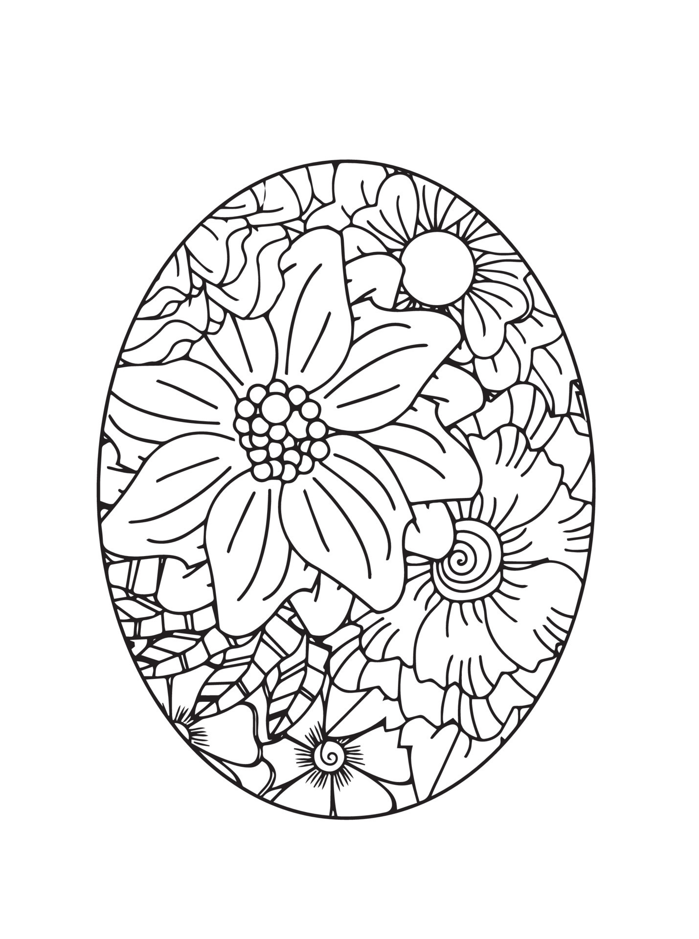 Easter Egg Coloring Pages Vector Art 19549207