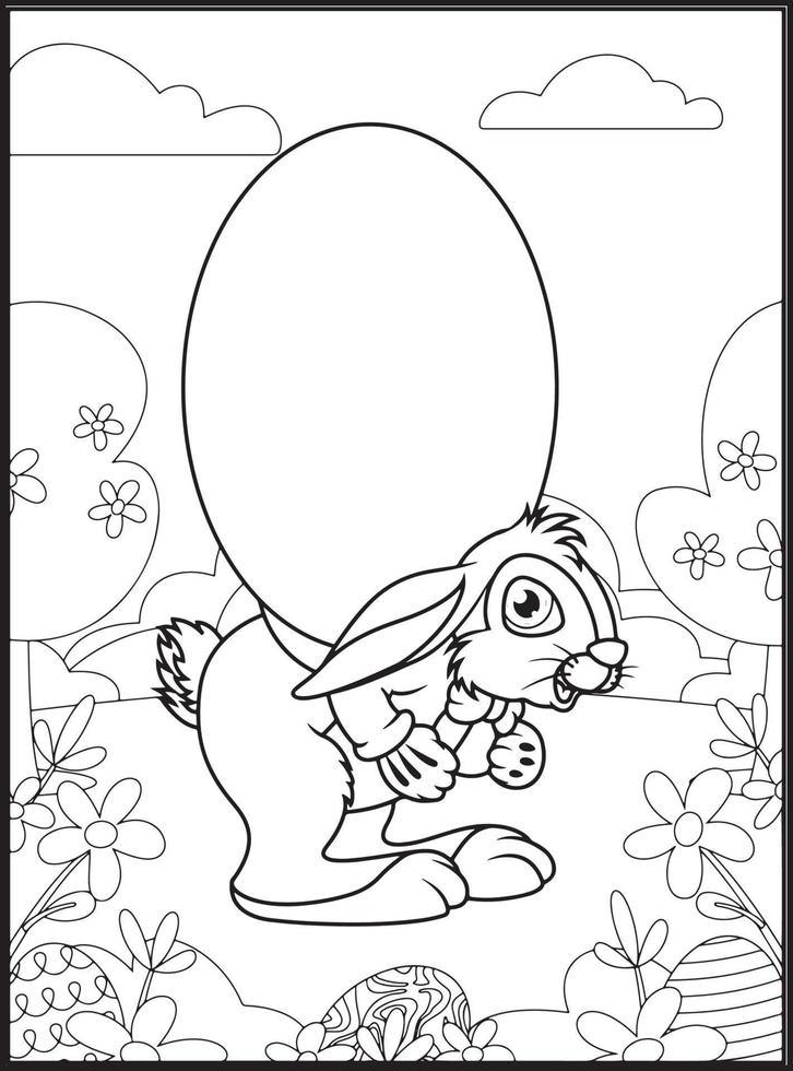 Happy Easter Coloring Pages for Kids vector