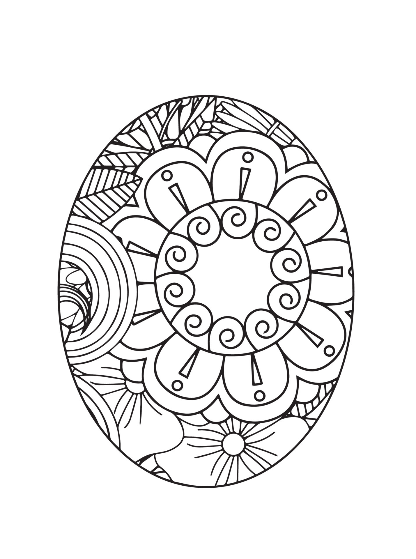 Easter Egg Coloring Pages Vector Art 19549248