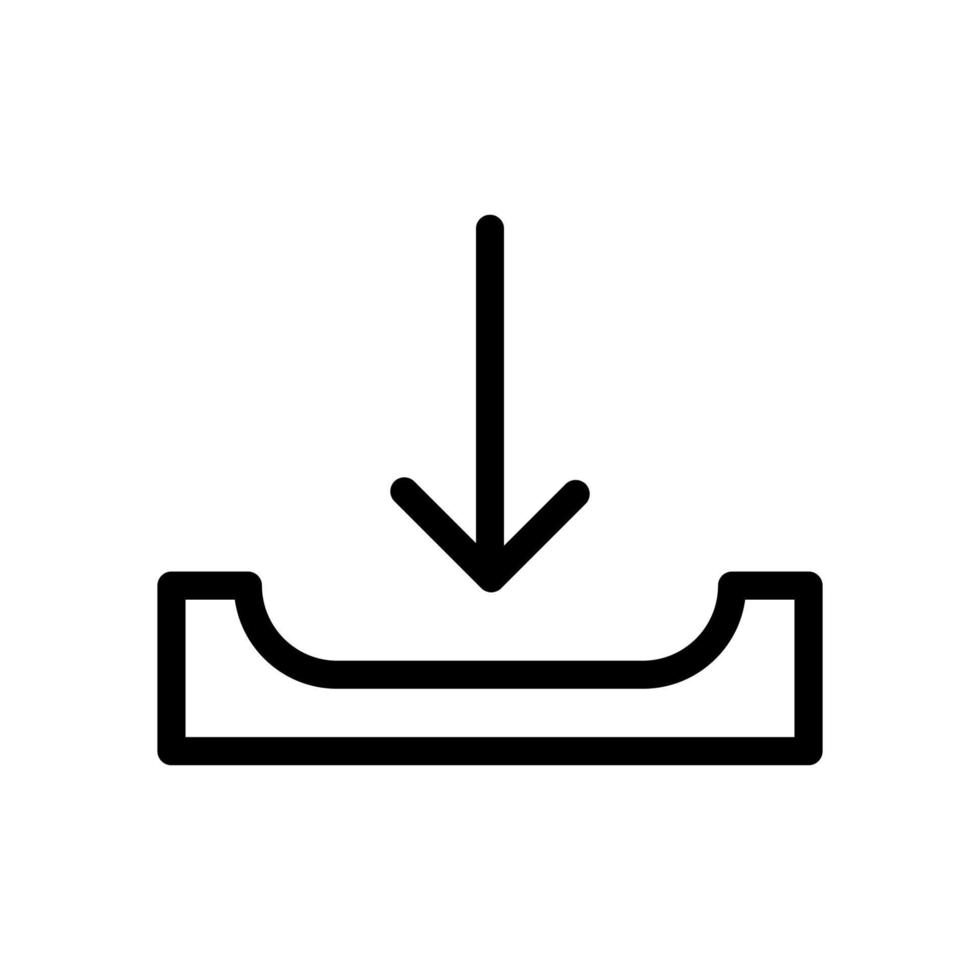 Download information icon line isolated on white background. Black flat thin icon on modern outline style. Linear symbol and editable stroke. Simple and pixel perfect stroke vector illustration