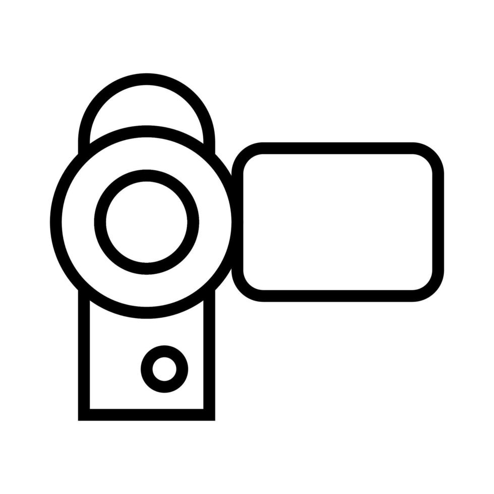 línea de icono de cámara digital aislada sobre fondo blanco. icono negro plano y delgado en el estilo de contorno moderno. símbolo lineal y trazo editable. ilustración de vector de trazo simple y perfecto de píxeles