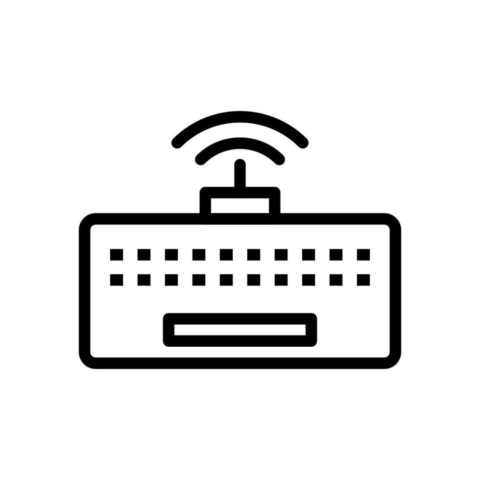 Wireless keyboard icon line isolated on white background. Black flat thin icon on modern outline style. Linear symbol and editable stroke. Simple and pixel perfect stroke vector illustration