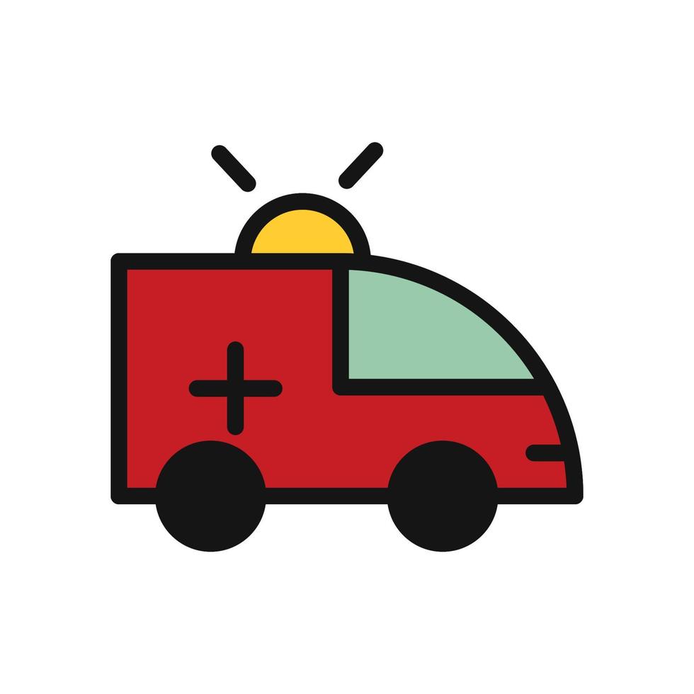 icono de línea de ambulancia aislado sobre fondo blanco. icono negro plano y delgado en el estilo de contorno moderno. símbolo lineal y trazo editable. ilustración de vector de trazo simple y perfecto de píxeles.