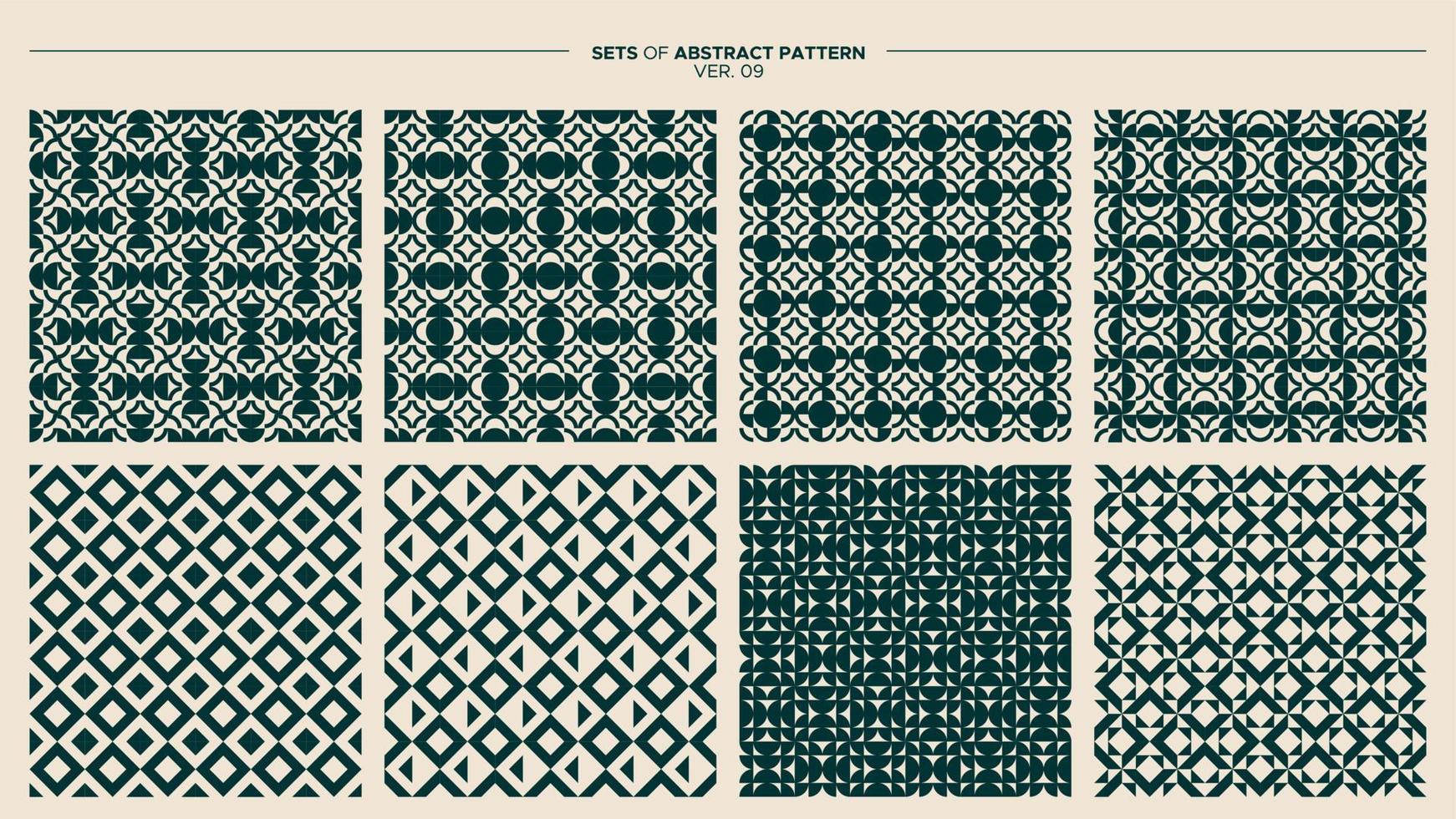 Collection of abstract circle and line seamless pattern. Geometric pattern. vector