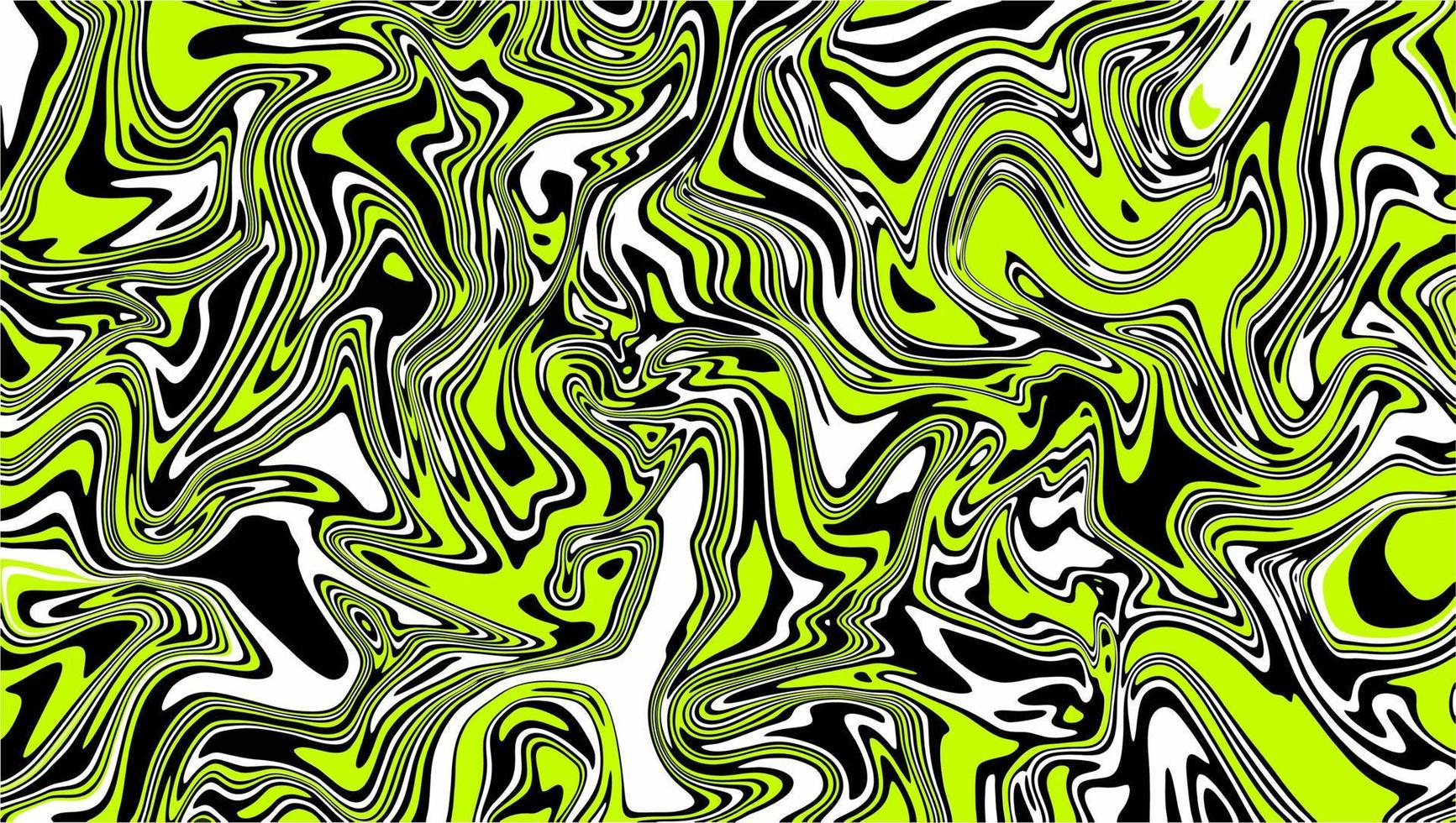 Lime green on black marble background design. Bright abstract liquid vector. vector