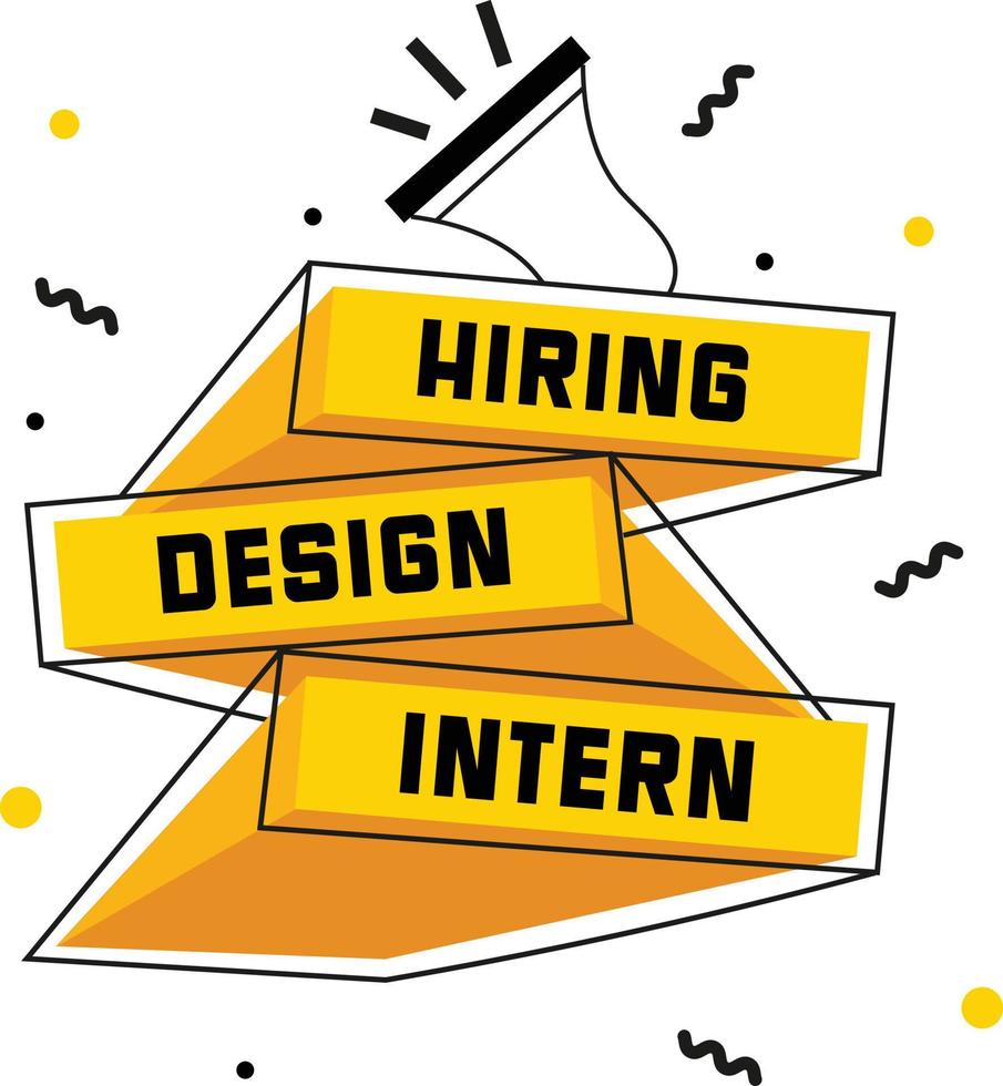 Design Intern Hiring Post Graphic vector