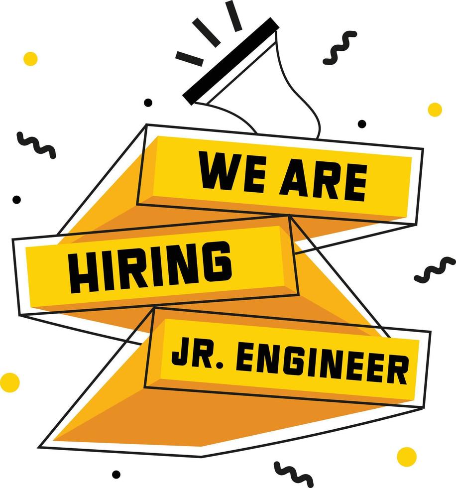 Junior Engineer Hiring Post Graphic vector