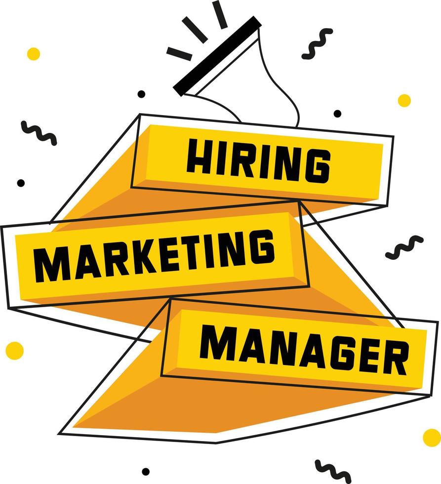 Marketing Manager Hiring Post Graphic vector