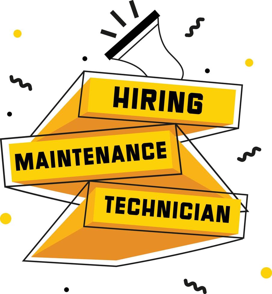 Miantenance Technician Hiring Post Graphic vector