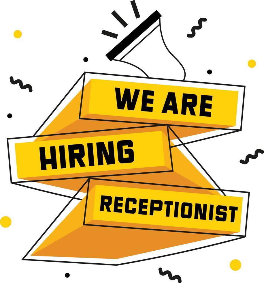 Receptionist Hiring Post Graphic vector