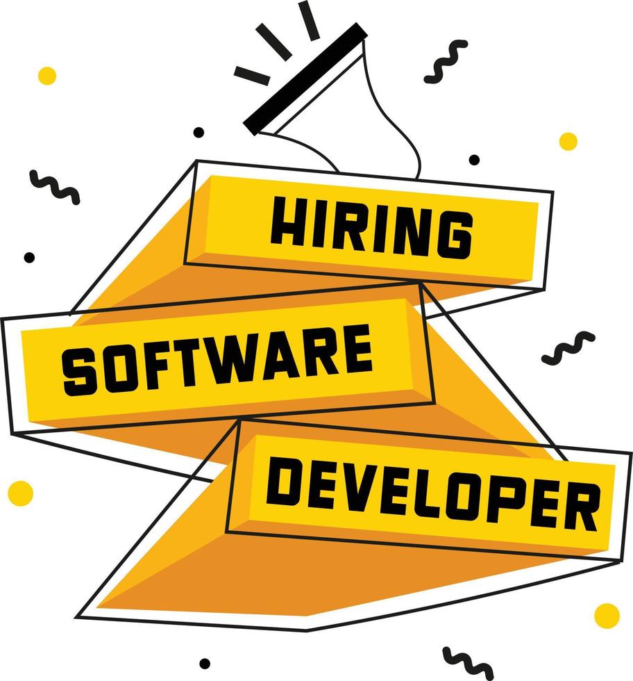 Software Developer Hiring Post Graphic vector