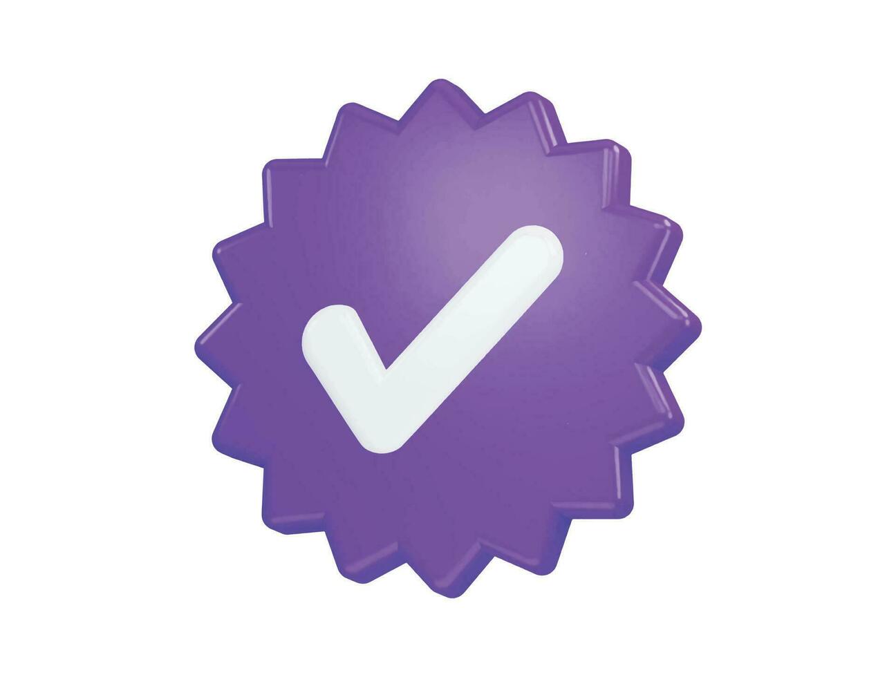 Right mark with 3d vector icon illustration