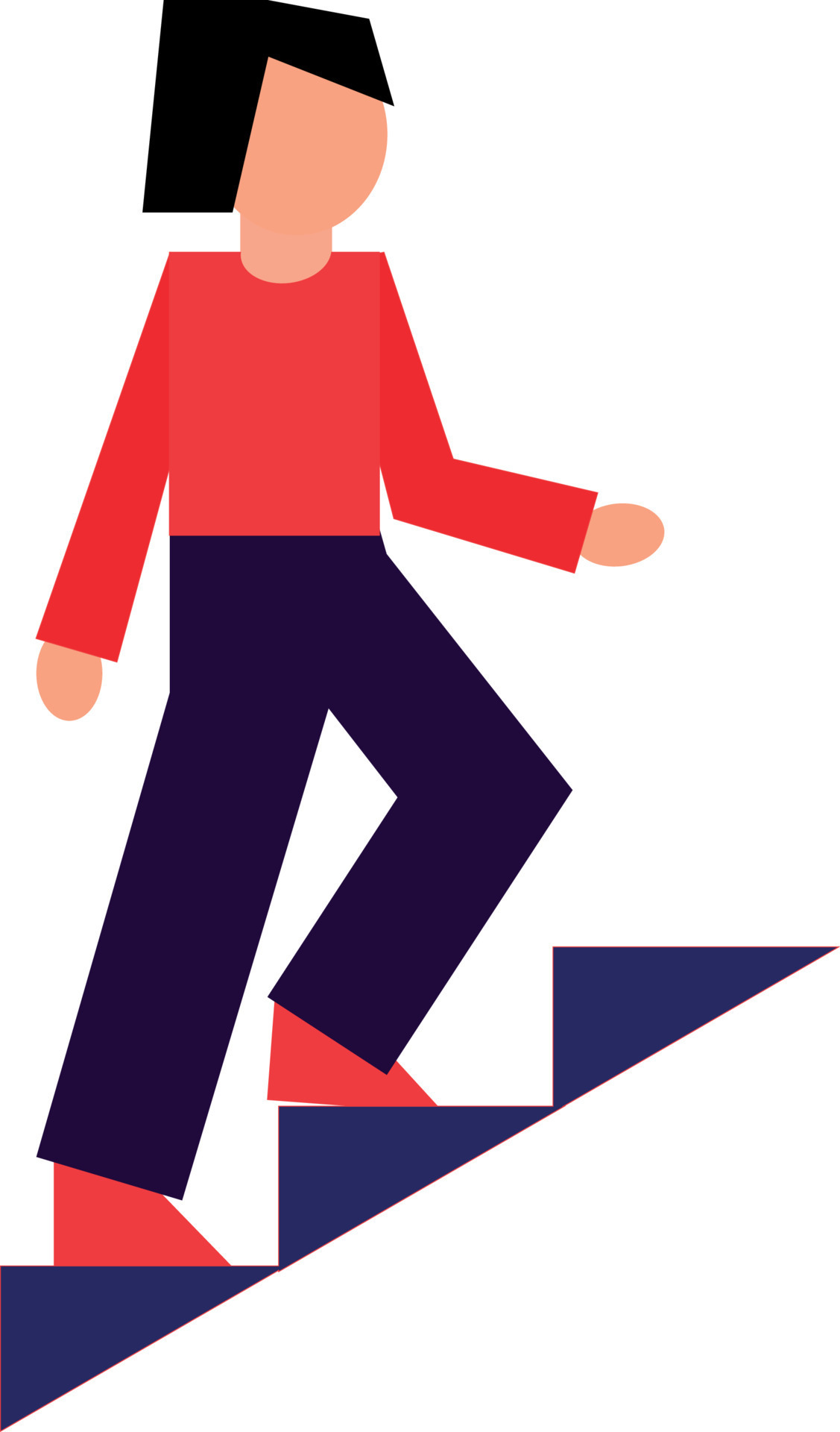 A man is going up the stairs. 19549702 Vector Art at Vecteezy