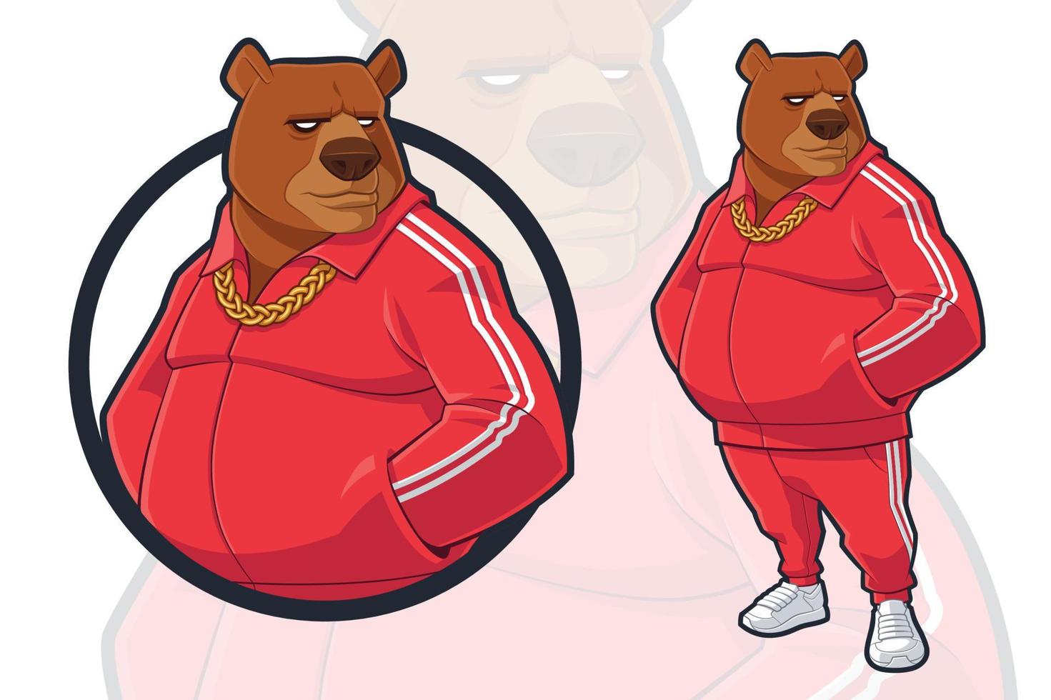 Bear in Red Tracksuit vector