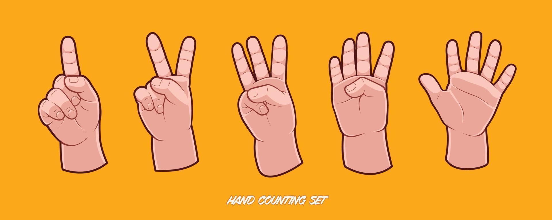 Hand Counting Sign Set vector