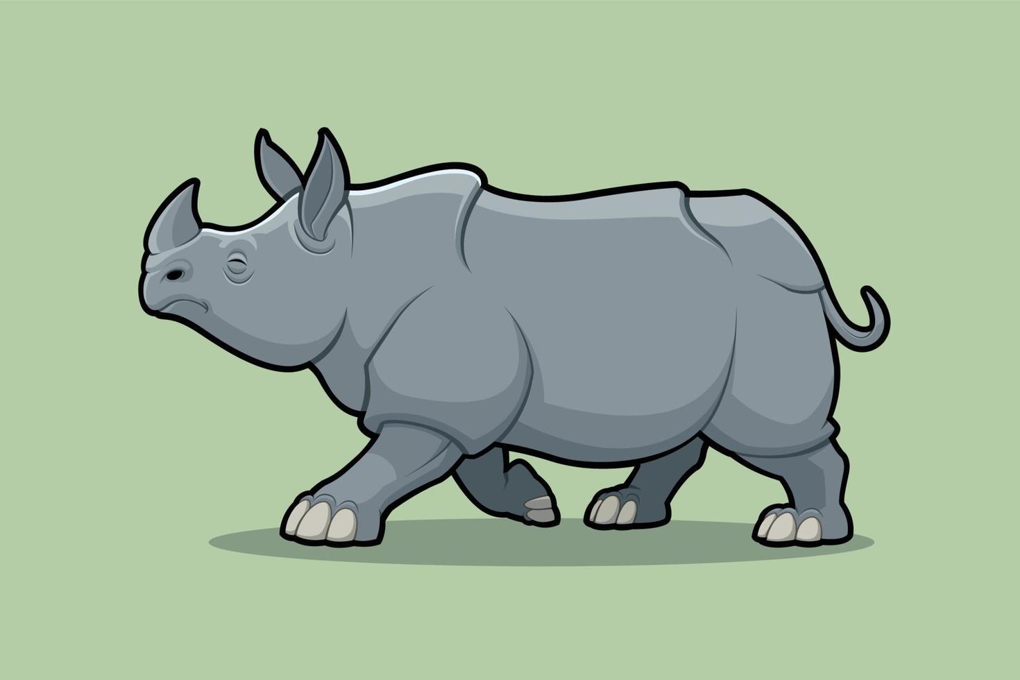 Rhino Walking Casually vector