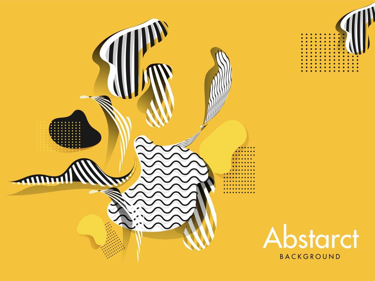 Creative abstract decorative background in black and yellow color. vector