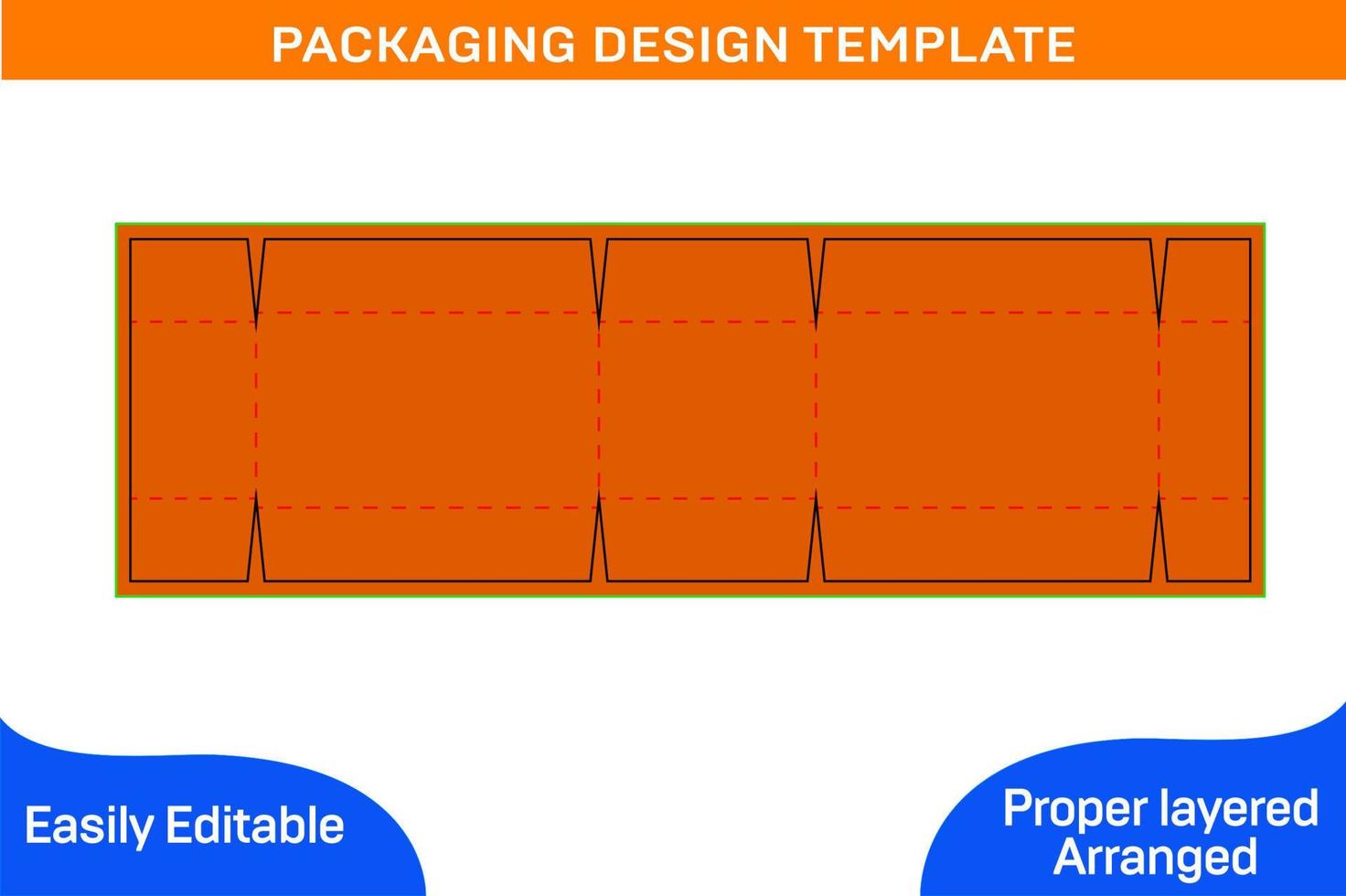 Corrugated shipping box resizeable with dieline tamplate vector