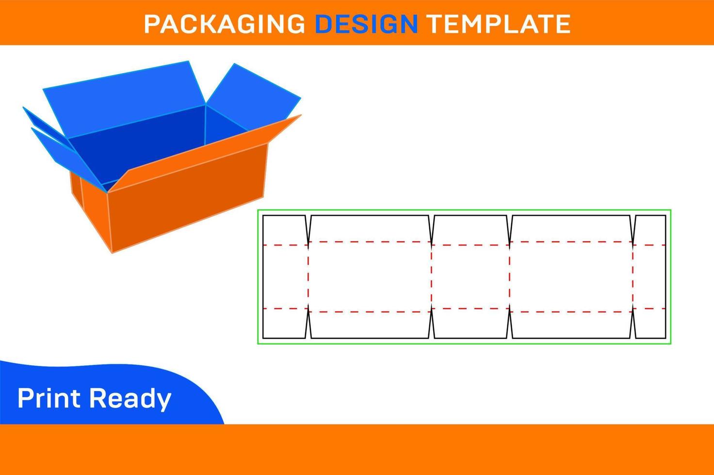 Corrugated shipping box resizeable with dieline tamplate vector