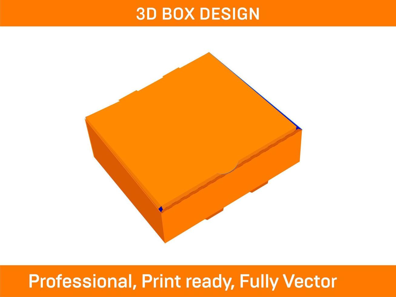 Box packaging dieline template design 3D box vector