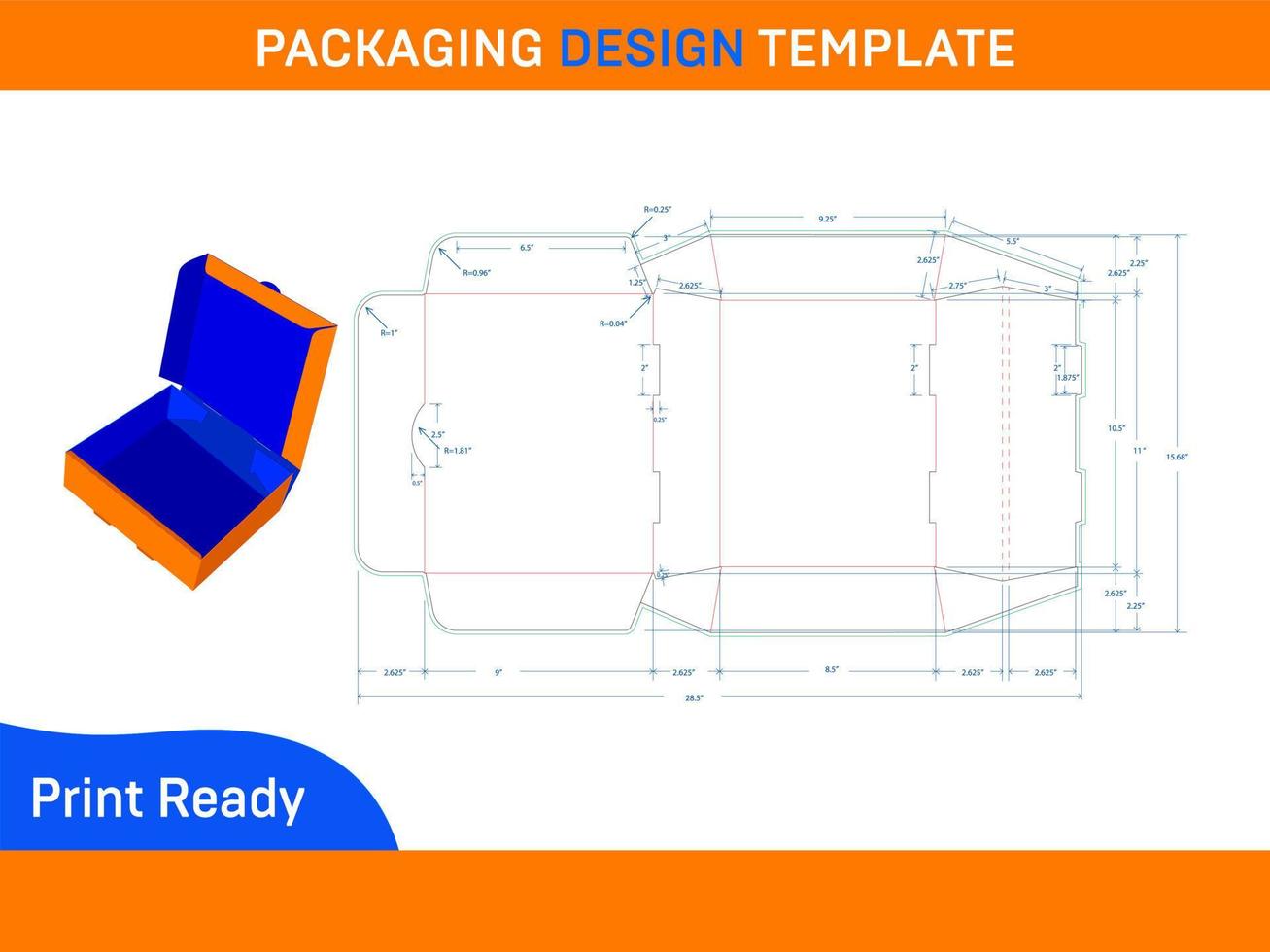 plantilla de diseño de embalaje de caja diseño de caja y caja 3d vector