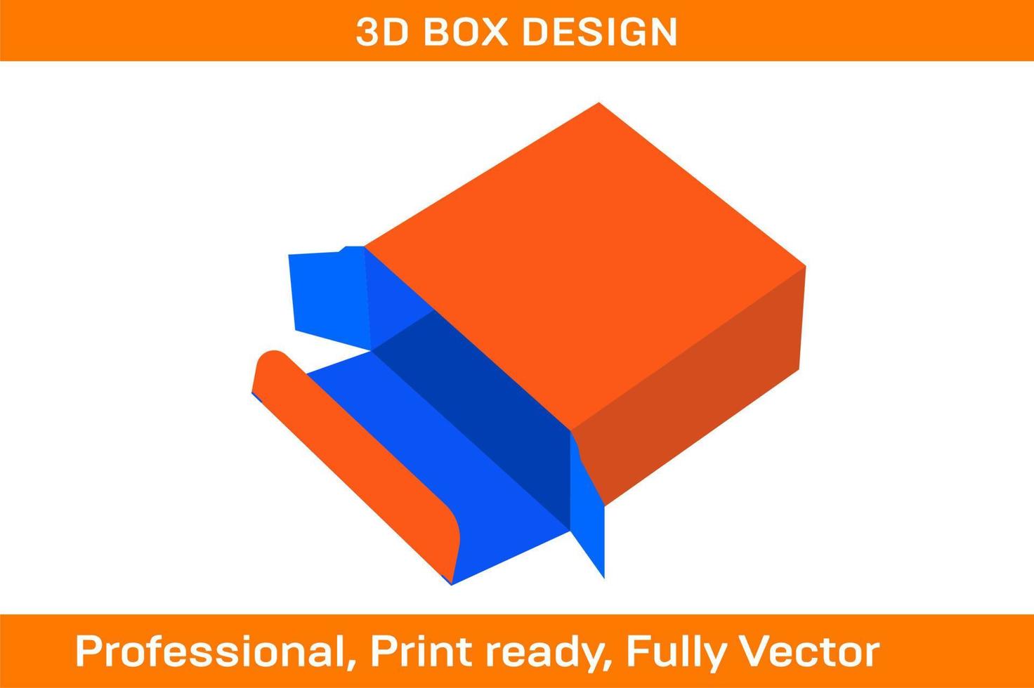 plantilla de línea de caja cosmética de extremo redimensionable y editable y caja de renderizado 3d vector