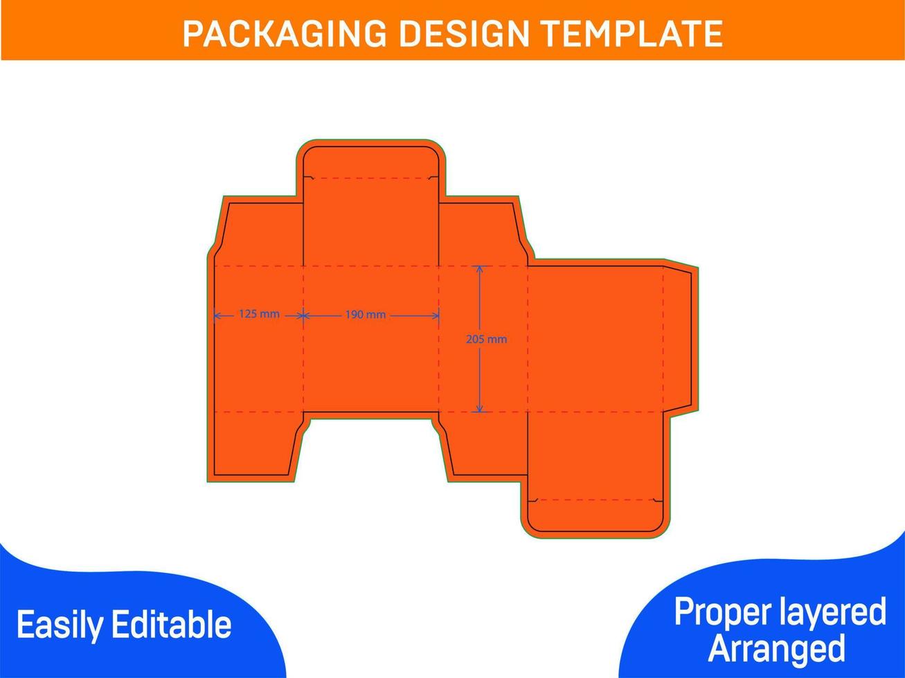 plantilla de línea de caja cosmética de extremo redimensionable y editable y caja de renderizado 3d vector