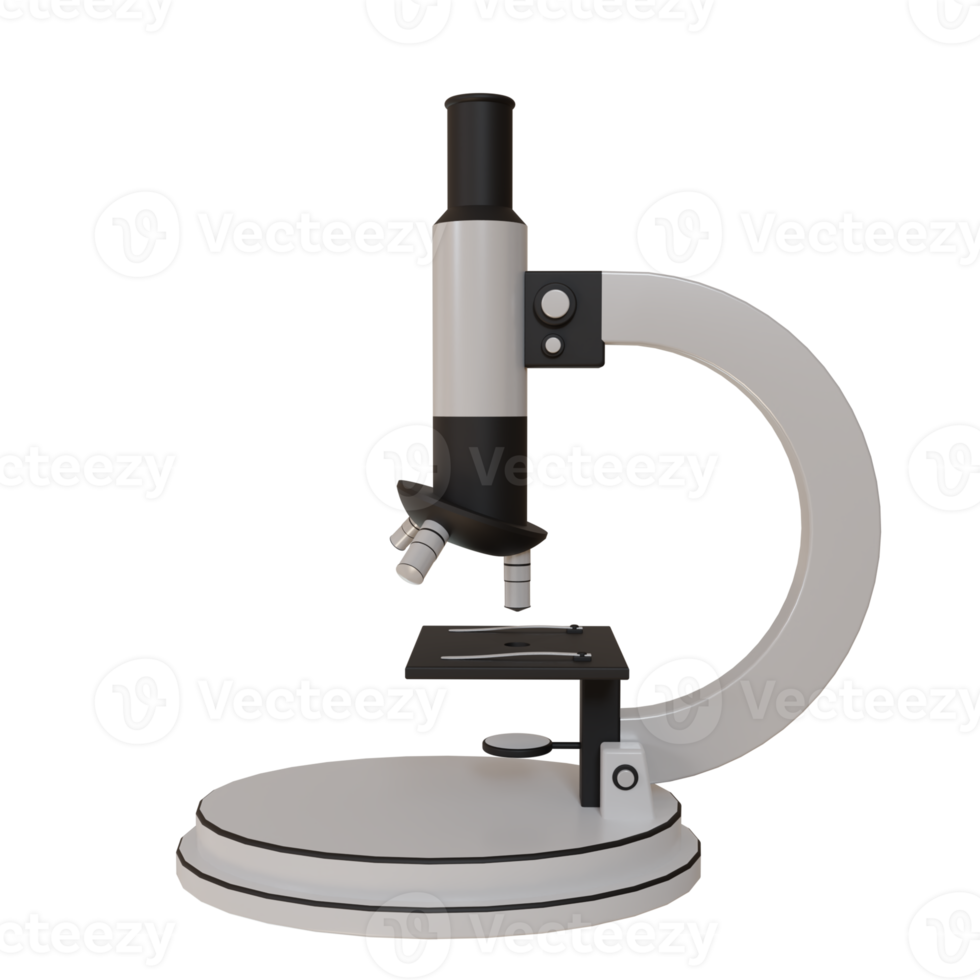 3D Render ilustración de biología microscopio icono educación escolar png