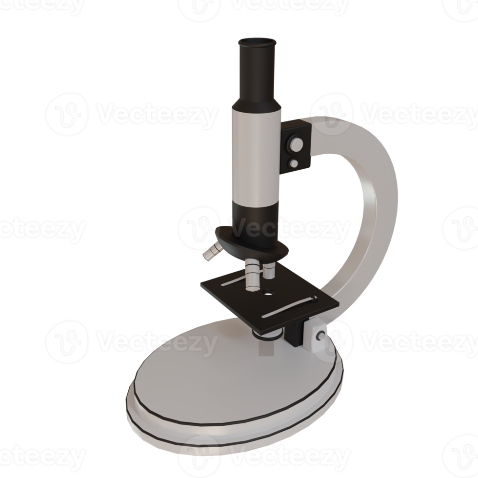 3D-Darstellung der Biologie-Mikroskop-Symbol-Schulbildung png