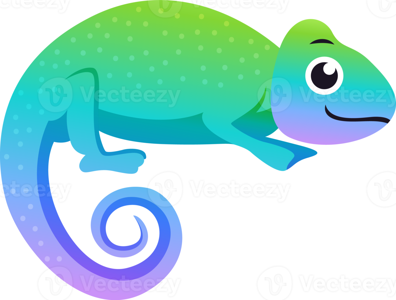 Chameleon . Cute cartoon character . png