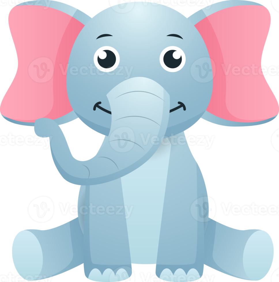 Elephant . Cute cartoon character . png