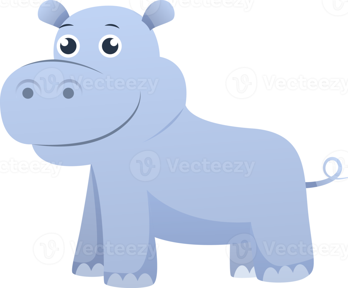 Hippopotamus . Cute cartoon character . png