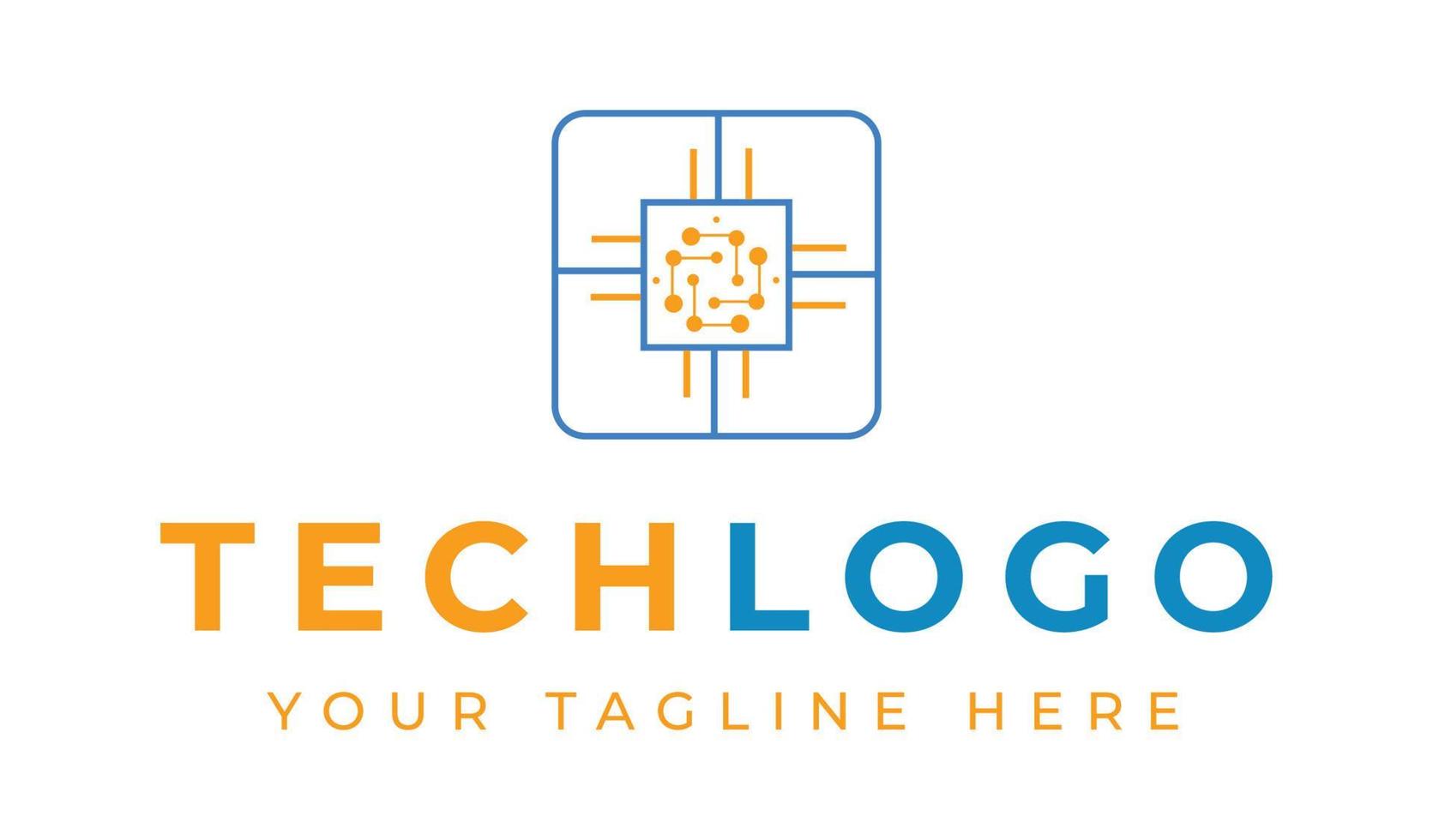 Technological logo design vector