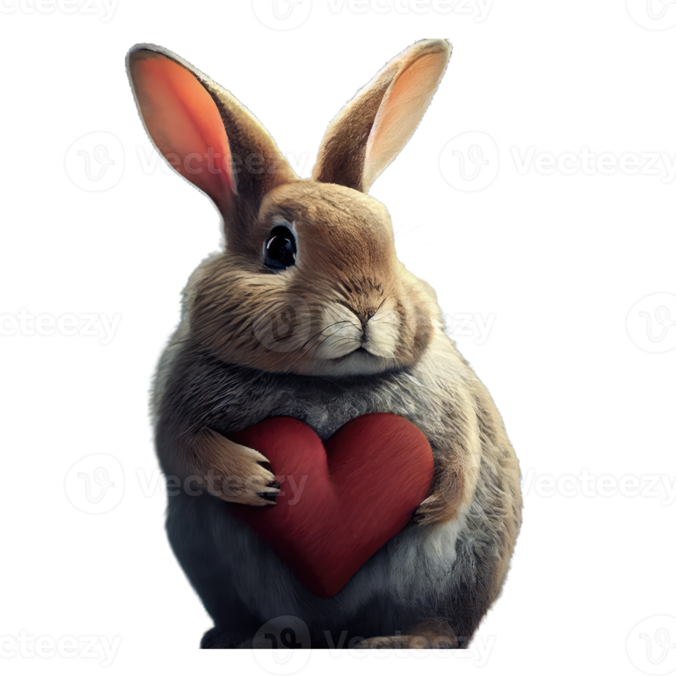 Cute Rabbit kawaii with a heart png