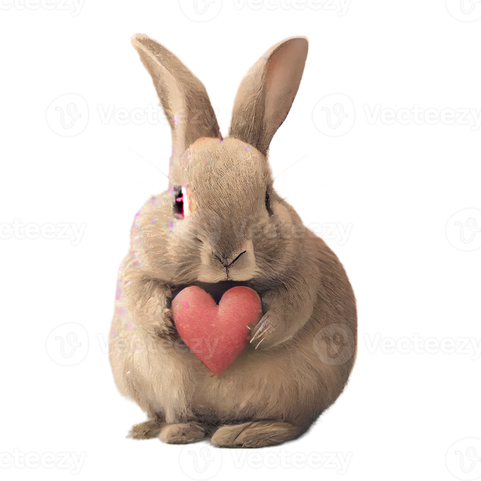 Cute Rabbit kawaii with a heart png