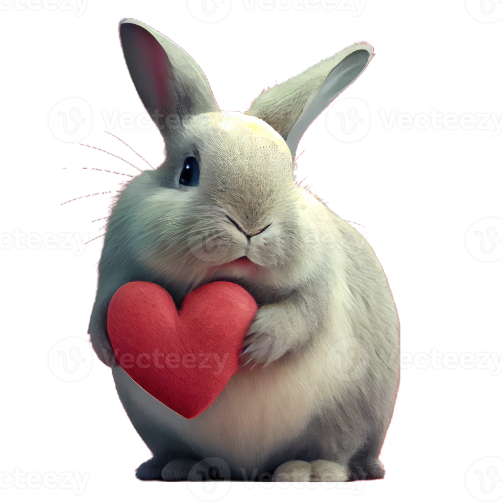 Cute Rabbit kawaii with a heart png