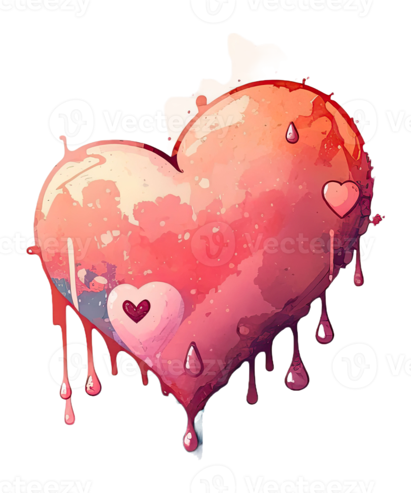 coeur aquarelle saint valentin png