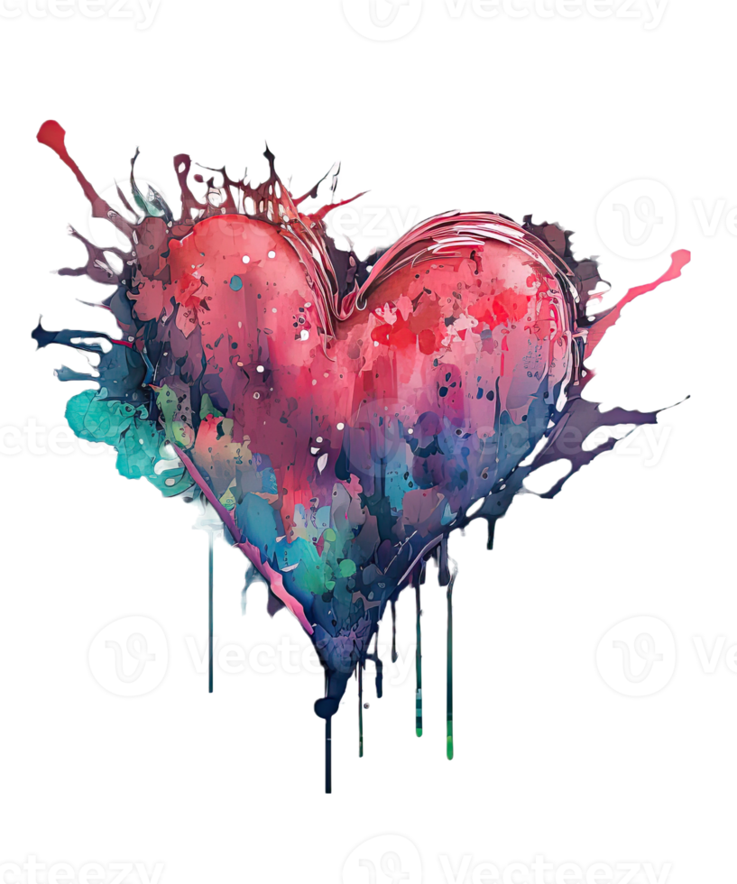 heart watercolor valentine day png