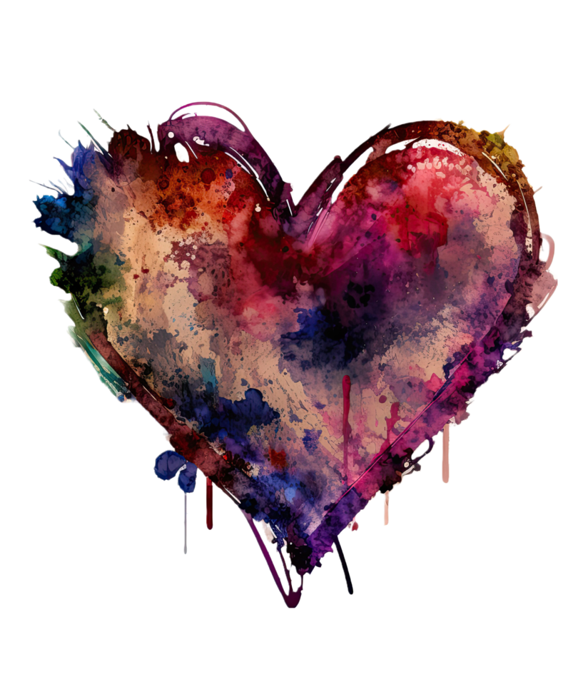 heart watercolor valentine day png