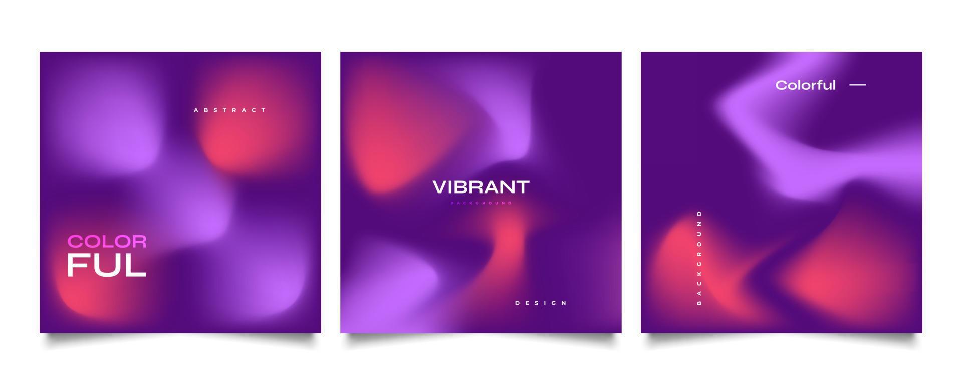 Set of Abstract Gradient Cover or Poster Design. Blurred Fluid Background vector