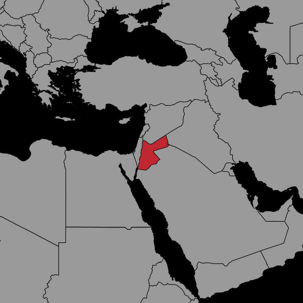 Pin map with Jordan flag on world map. Vector illustration.