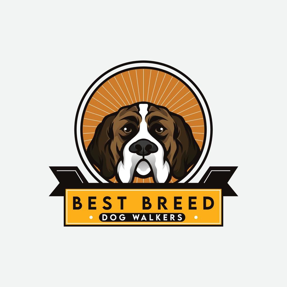 mejor logotipo de perro de raza, vintage, buena calidad y diseño de logotipo comercial vector