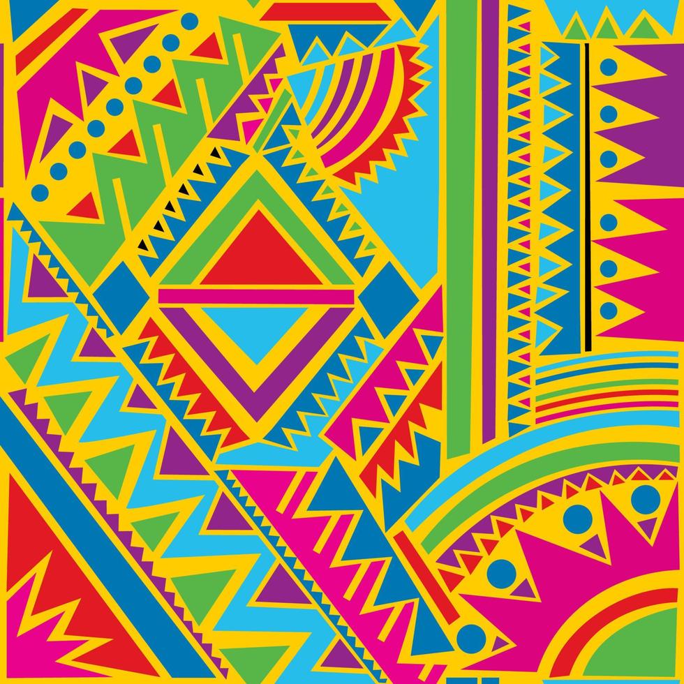 Abstract African seamless pattern in colorful style. vector