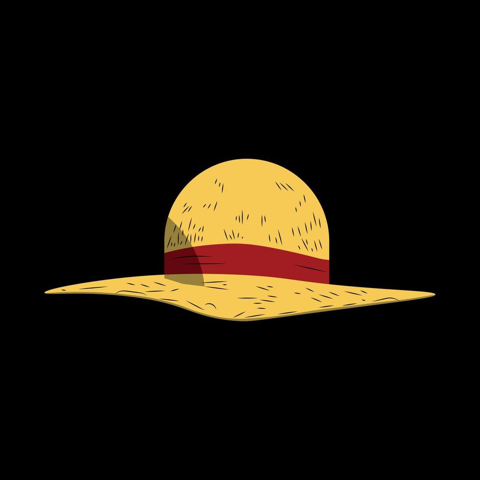 sombrero de paja de luffy. animado de una pieza vector