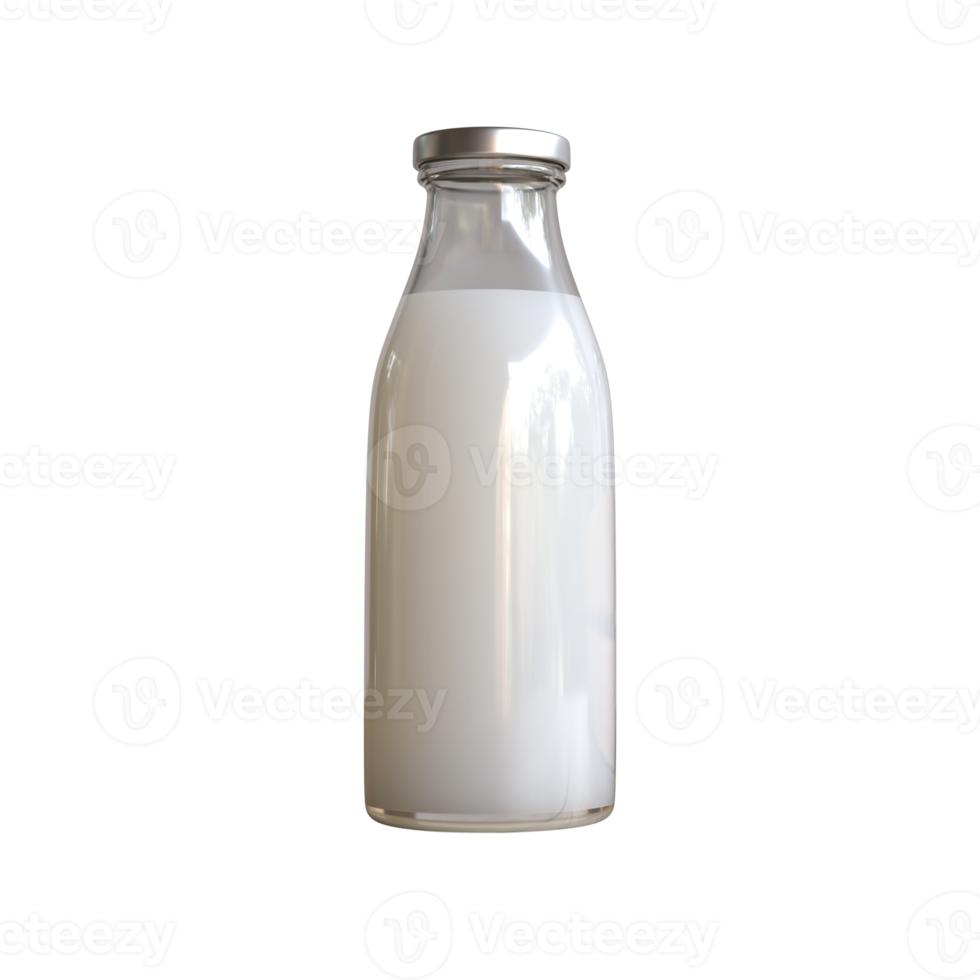 maqueta de botella de leche sobre fondo transparente, archivo png