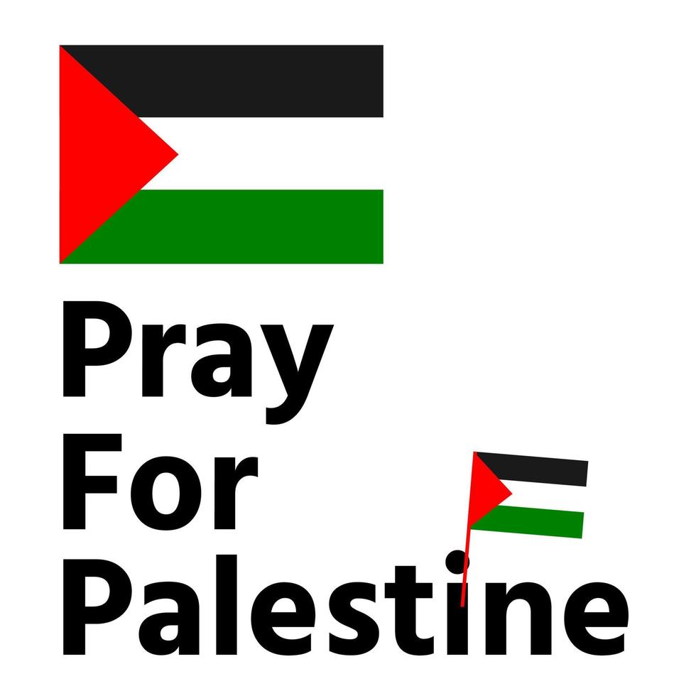 Palestine independence flag. pray for palestine vector