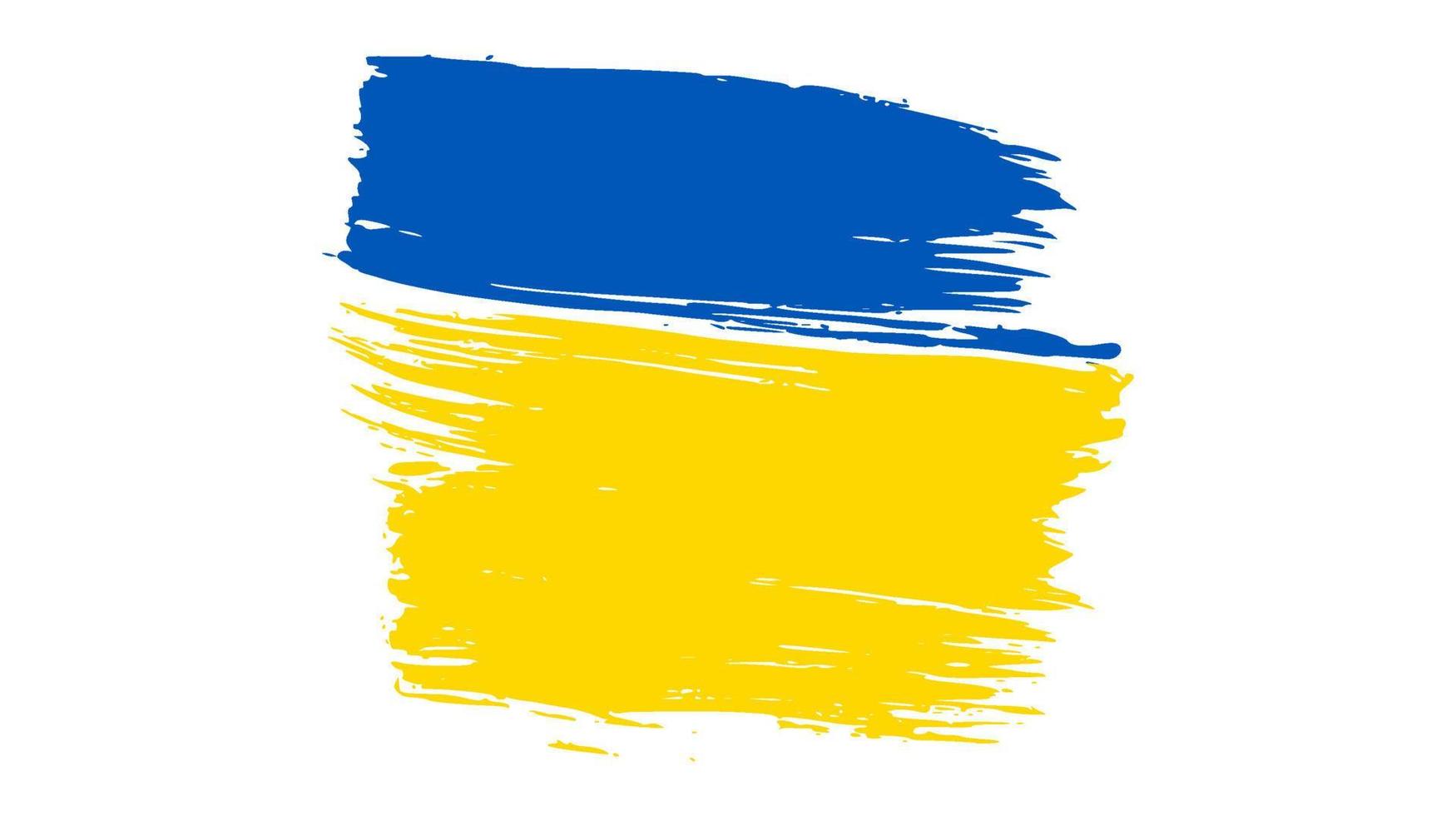 Ukrainian national flag in grunge style vector